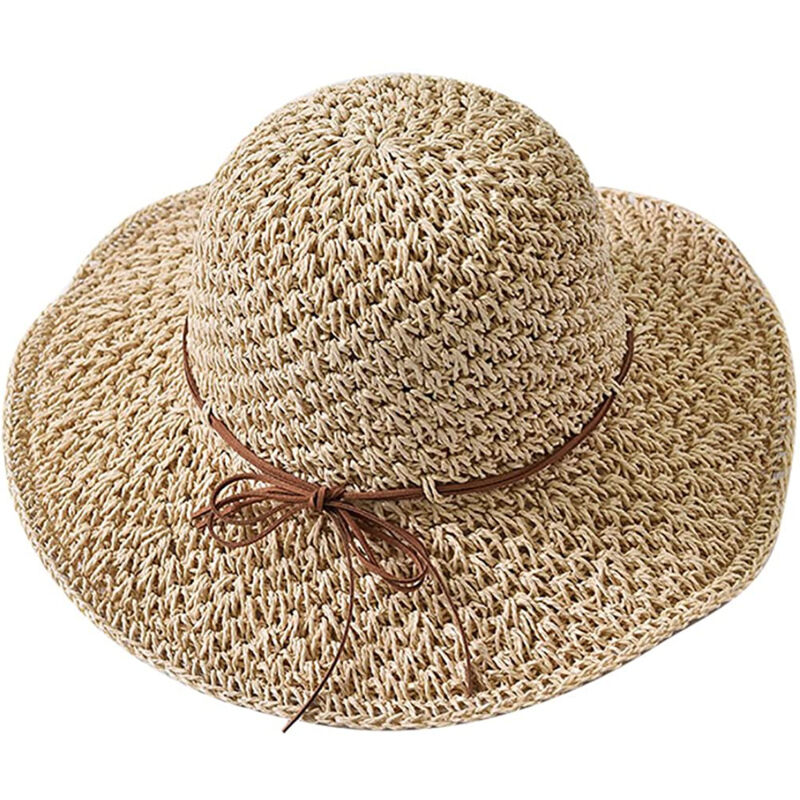 Chapeau de paille femme respirant pliable, idéal plage et randonnée