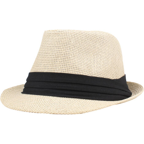 Chapeau de paille nouveau style pour hommes et femmes, Beige