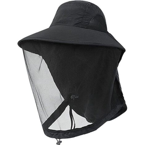 Chapeau de Pêche avec Voile Contre Abeille Moustique Insectes Chapeaux d'Apiculteurs Chapeaux d'Apiculture avec Filet en Maille Chapeau de Soleil pour Apiculture Pêche Jardinage