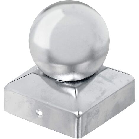 Chapeau de poteau sphérique acier inoxydable pour poteaux 7x7 cm