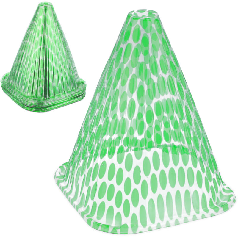 Relaxdays Cloches à salade, lot de 10, protection contre gel et limaces, 22x19x19 cm, en plastique PET, vert/transparent