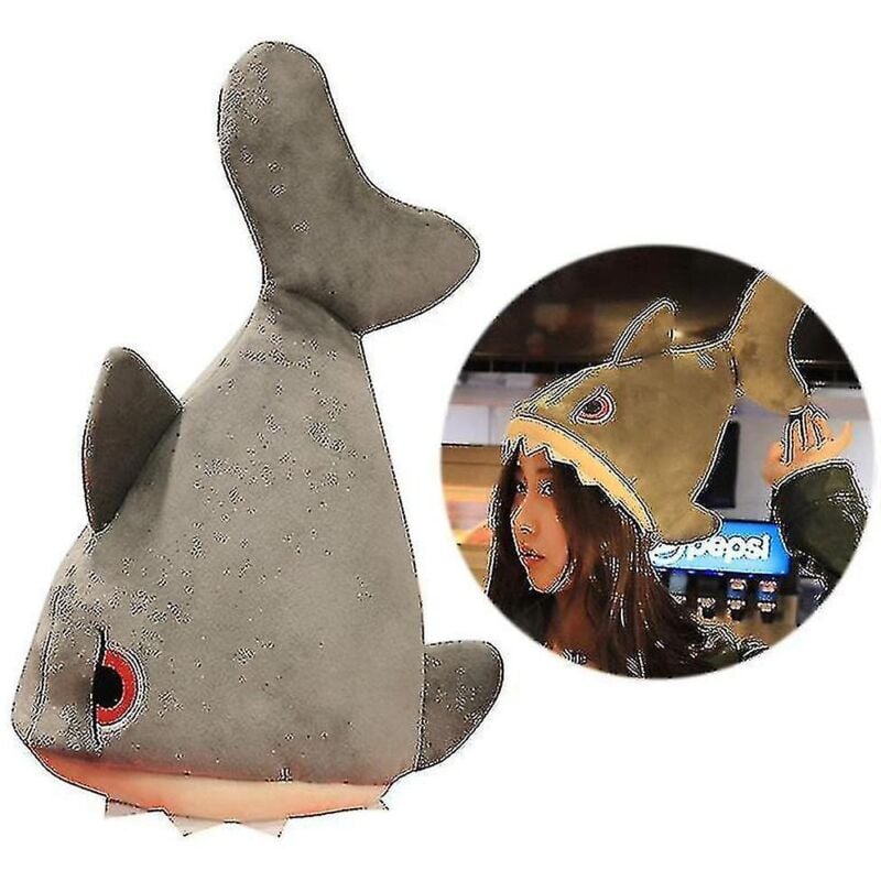 Chapeau de requin en peluche Casquette de requin drôle Costume d'animal en peluche Casquette Halloween