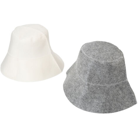 Chapeau de Sauna en Feutre Homme Femme, Bonnet Thermorégulateur Blanc Gris, Absorption Maximale