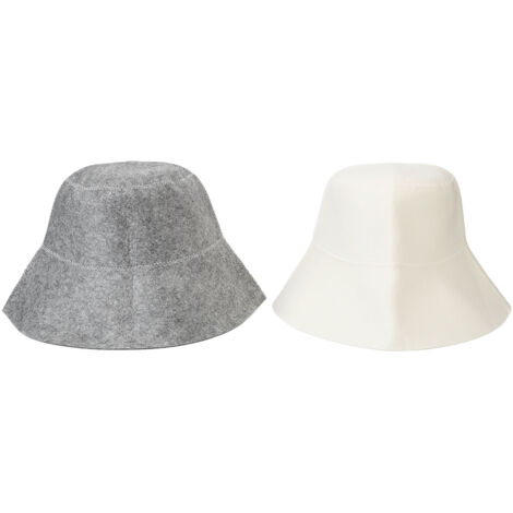 Chapeau de Sauna en Feutre pour Hommes et Femmes, Protection Thermique et Absorption d'Eau, Couleur Blanc et Gris