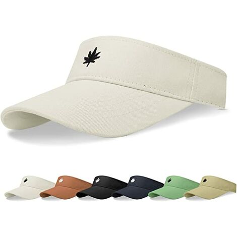 Chapeau de Soleil Femme-Unisex Visières Casquette,Casquette de Golf Ajustable Brodée Feuille D'érable adapté Aux Sports de Plein Air