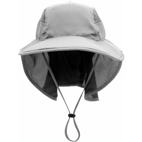 Chapeau de soleil hommes femmes UPF 50+ extérieur UV été casquette avec protection du cou randonnée pêcheur chapeau plage pliable Safari Bush chapeaux maille chapeau