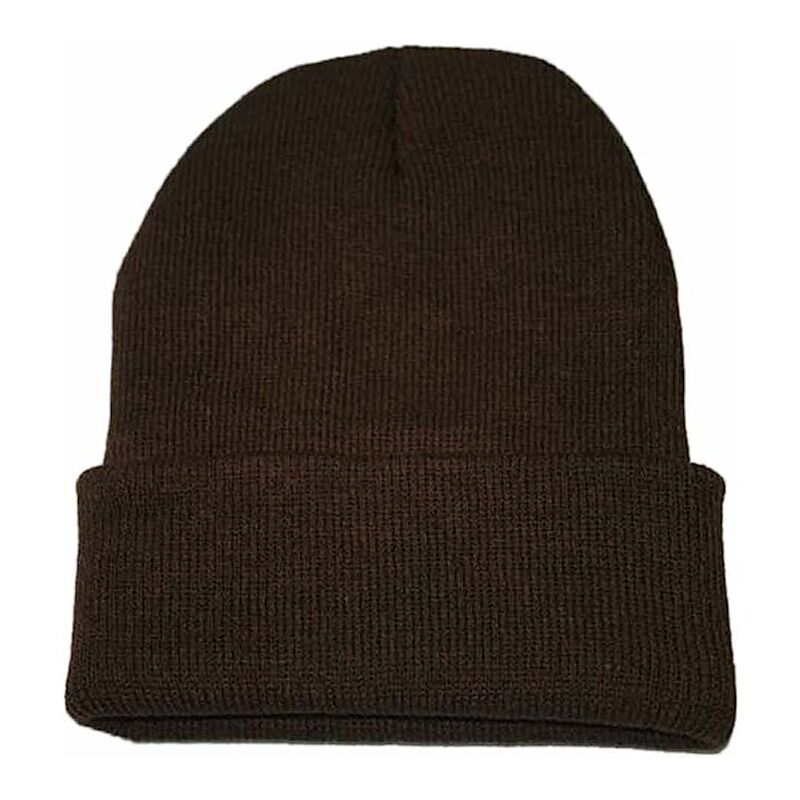 Chapeau de tête de couverture unisexe bonnet - marron - marron