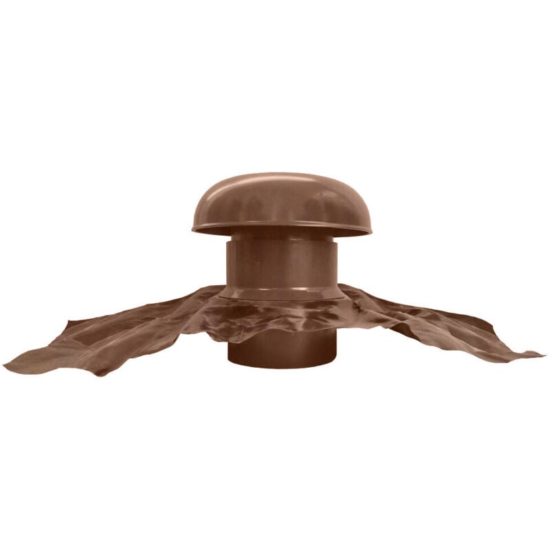 Chapeau de ventilation avec bande plomb Ø100mm - Marron First Plast