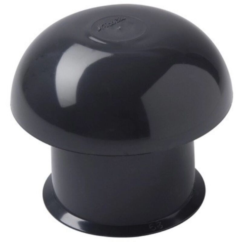 Nicoll - Chapeau ventilation CD12 collerette d'étanchéité 45x33mm D125mm gris anthracite sans moustiquaire
