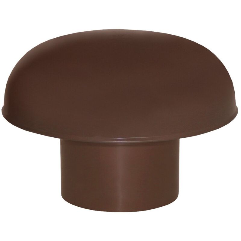 First Plast - Chapeau de ventilation pvc sans moustiquaire - Marron - Ø80mm