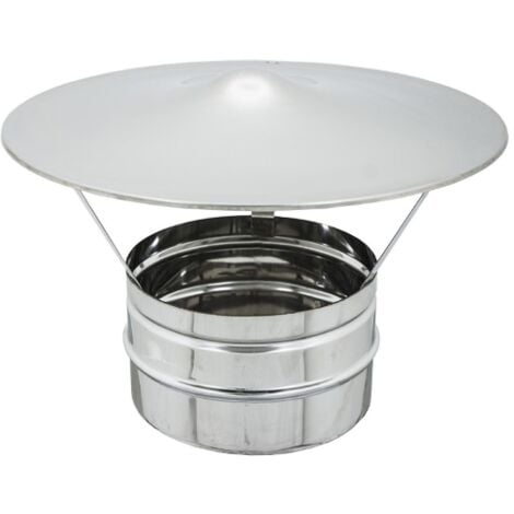 TUTTACASA chapeau fixe chinois de cheminA e CheminA e en acier galvanisA de 12 cm