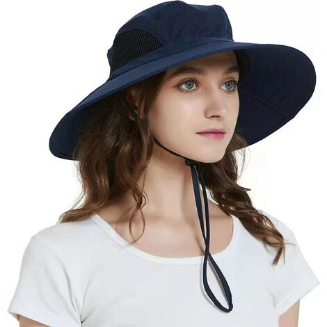 Chapeau Homme Femme Soleil Ete Anti UV Outdoor Randonnée Bucket Hat Pliable Étanche pour Safari, Voyage, Jardinier 1 pièce，KoleZy