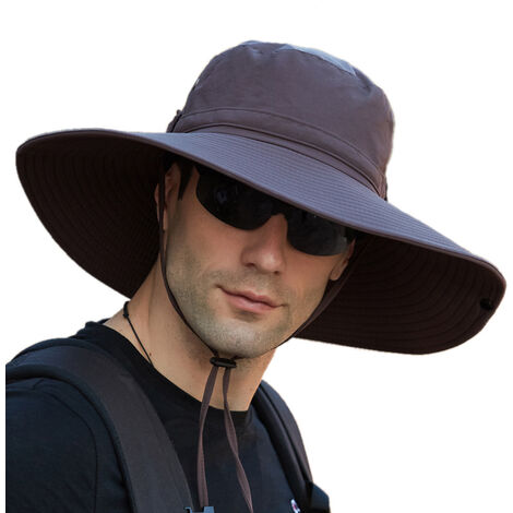 Chapeau Homme Femme Soleil Ete Anti UV Outdoor Randonnée Bucket Hat Pliable Étanche pour Safari, Voyage, Jardinier（bleu marin）