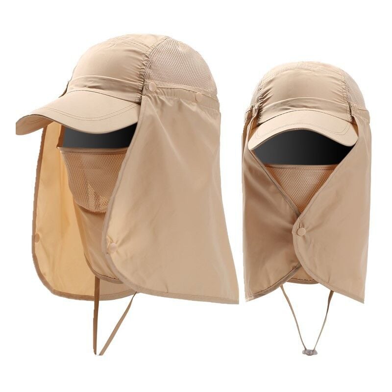 Chapeau pare-soleil de randonnée en plein air, masque de protection UV, protège-cou, chapeau de soleil de pêche