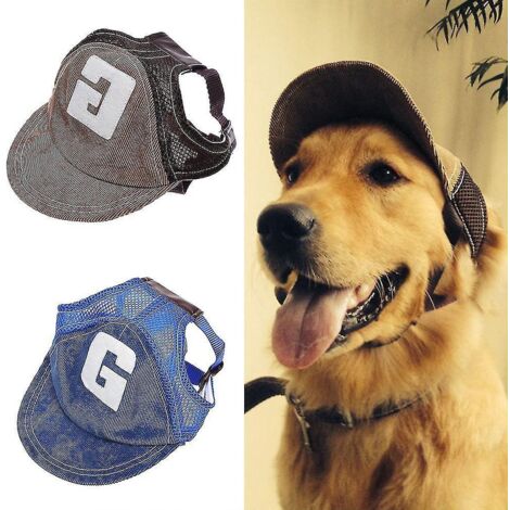 Chapeau pour chien, chapeau de soleil pour chien, casquette de baseball pour chien, casquette de sport, chapeau d'extérieur, protection solaire, chapeau pour chien avec trous pour les oreilles, ajusta