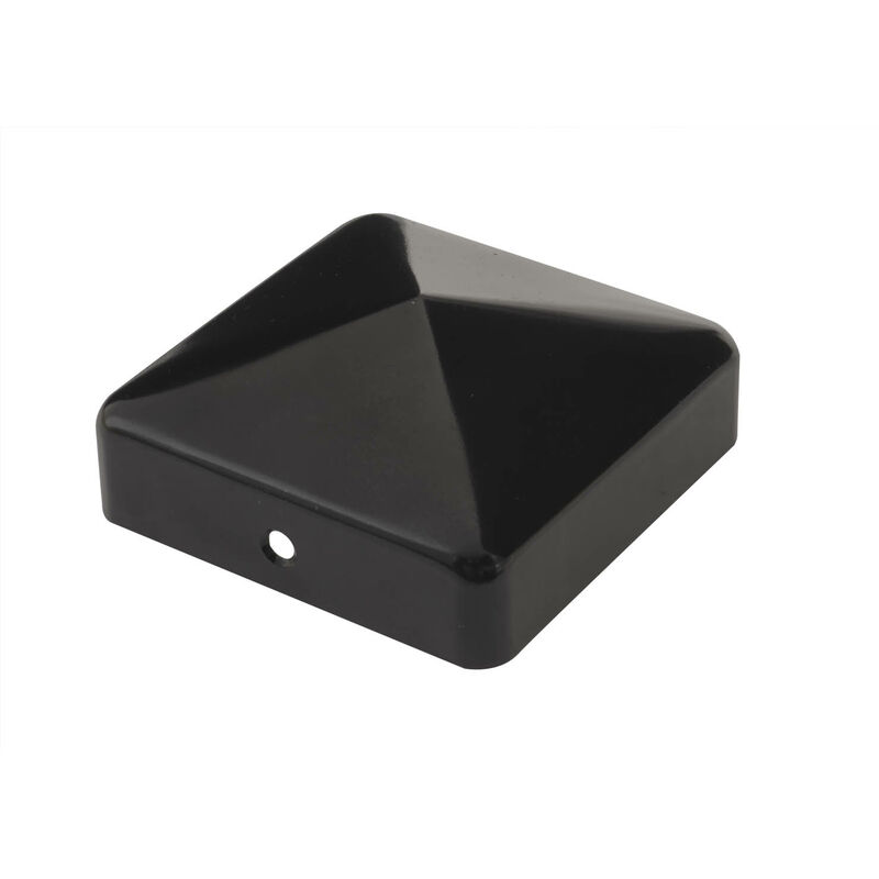 Chapeau pointe de diamant pour poteau bois - Finition noire cabochonpb 71x71x32 - Ep 0,8mm
