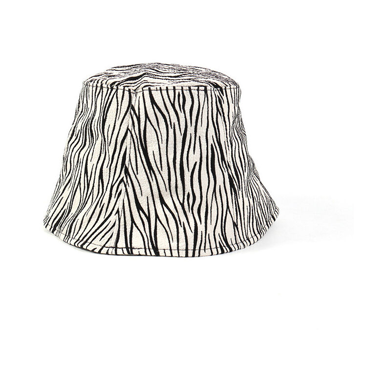 Chapeau seau à rayures noires et blanches Chapeau seau de personnalité Polyvalent