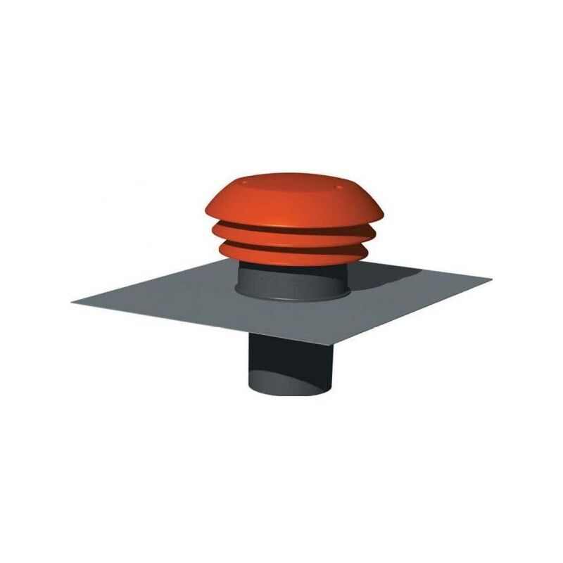 Axelair - Chapeau sortie de toiture plastique - Couleur Tuile : Ø125mm