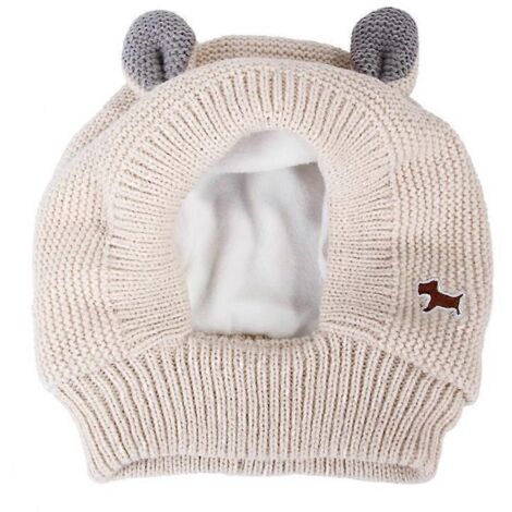 Chapeau tricoté et cache-cou réchauffeur pour chien, protection anti-bruit pour grandes races, bonnet snood oreilles couvertes.