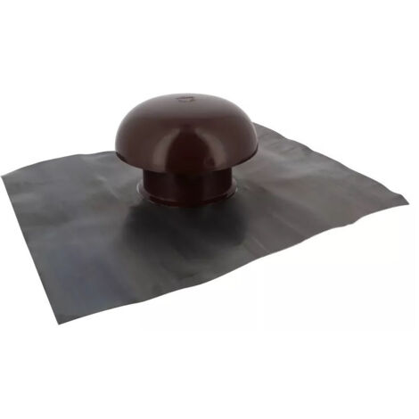 Chapeau ventilation Nicoll CDT10 collerette d'étanchéité 40x33mm D100mm marron sans moustiquaire