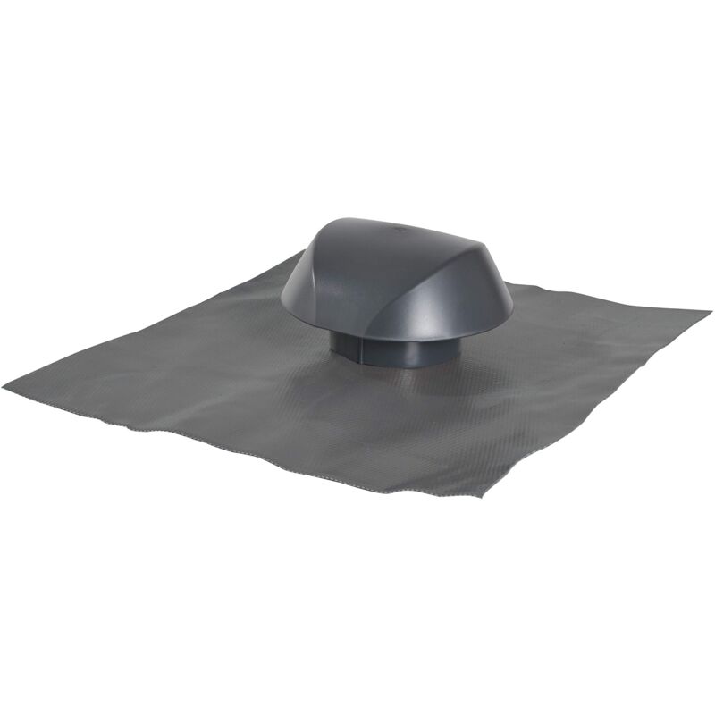 Nicoll - Chapeau de Ventilation Atemax Ø125 – Collerette Étanchéité Anthracite – Aération Réseaux d'Évacuation