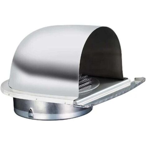 Chapeaux de cheminée/grilles de ventilation en acier inoxydable pour murs extérieurs, conduits et hottes de cuisine (100 mm).