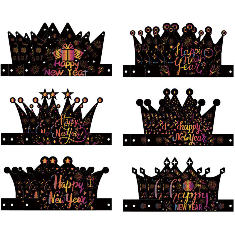 Chapeaux de fête de bonne année, couronne en papier pour fêter le Nouvel An, chapeaux festifs à offrir lors des célébrations