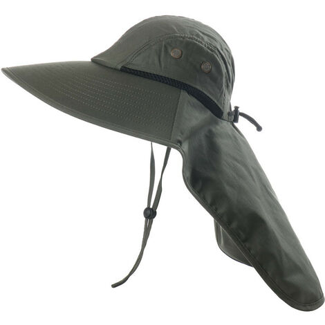 Chapeaux de Soleil Homme Femme, Casquette Anti UV Large Bord, protège Le Visage du Cou, Chapeau de randonnée Hommes Camping et randonnée
