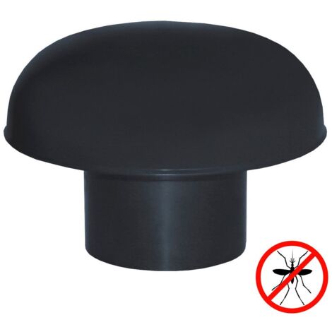Chapeaux de ventilation PVC avec moustiquaire - Ardoise - Ø50mm