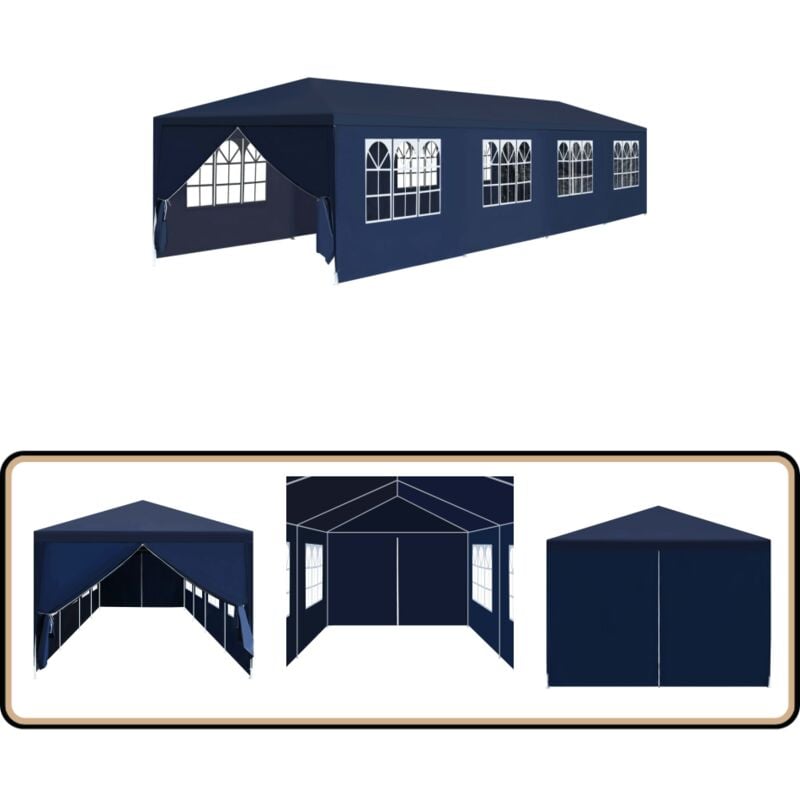 Chapiteau de jardin 3x12 m bleu - Tonnelle De Jardin - Abri Jardin - Gazebo - Tente Extérieure - Parasol