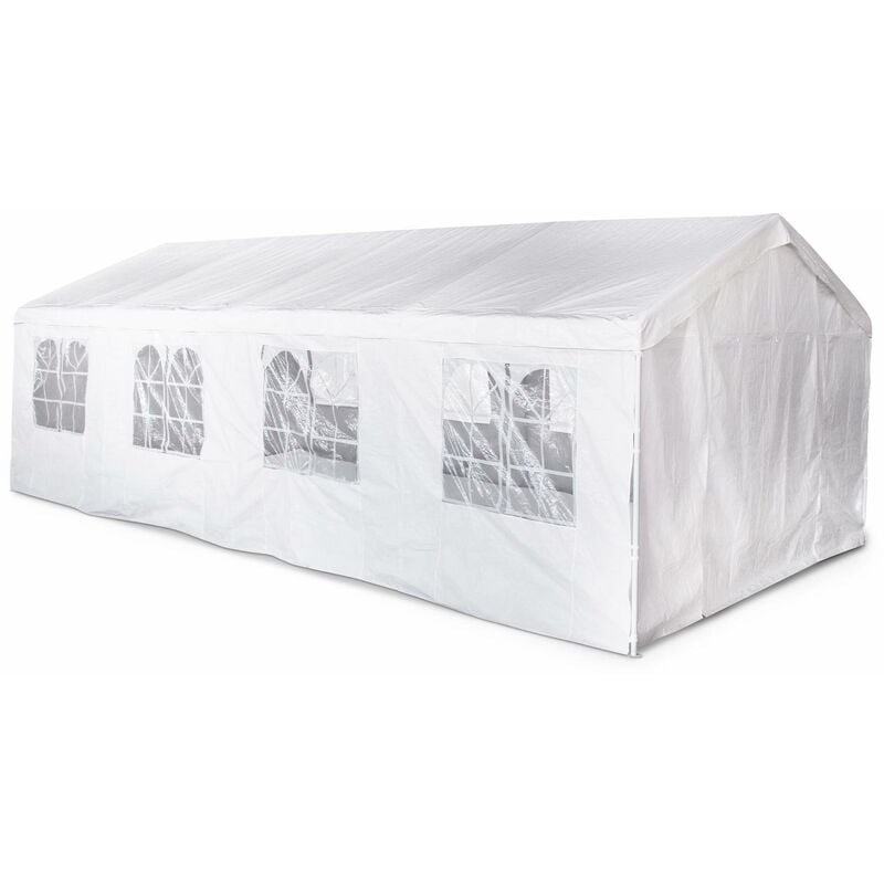 Tente de réception 4 x 8 m - Lutecia - Blanc - tente de jardin idéale pour réception à utiliser comme pavillon. chapiteau ou tonnelle.