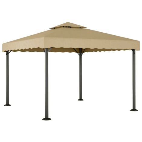 Chapiteau Taupe 3x3 m Aluminium et acier vidaXL
