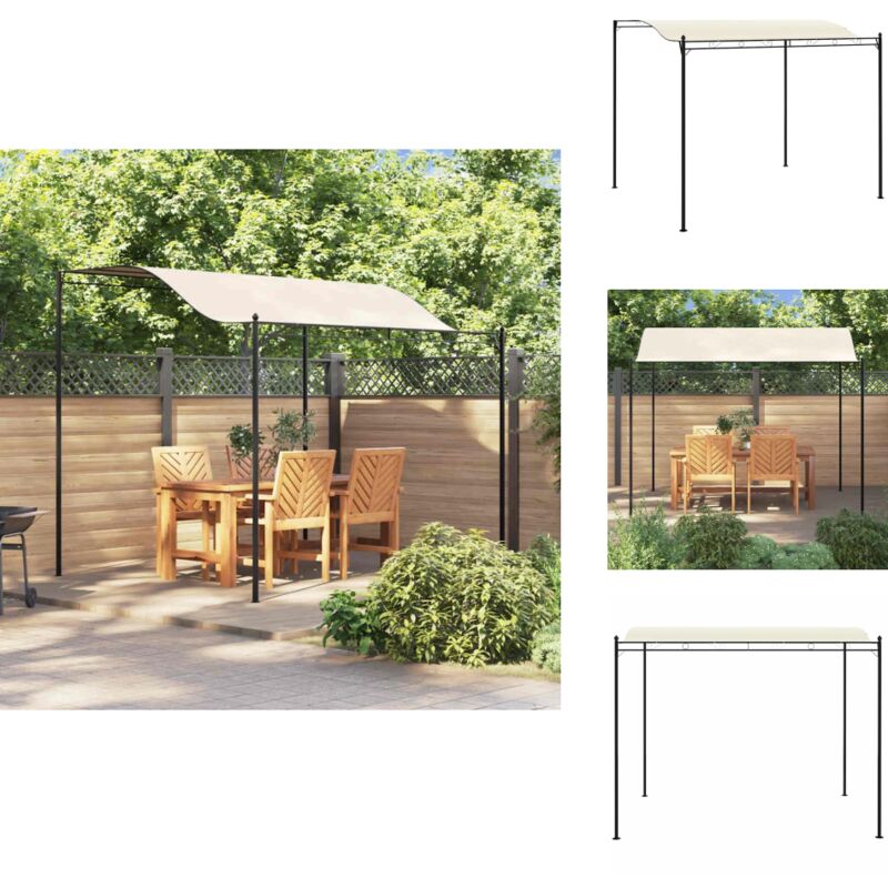 Vidaxl - Chapiteau Tissu Blanc crème - Abri Extérieur - Parasol - Tente De Jardin - Tente Rétractable - Structure Extérieure