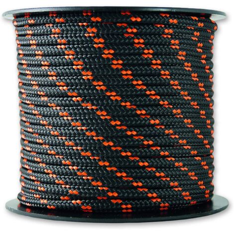 Chapuis MO325N Drizza poliestere - 200 kg - Diametro 3 mm - Lunghezza 25 m - Nero/arancione