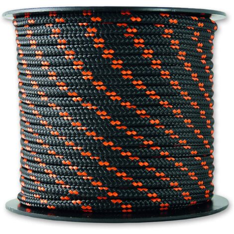 Chapuis MO325N Drizza poliestere - 200 kg - Diametro 3 mm - Lunghezza 25 m - Nero/arancione