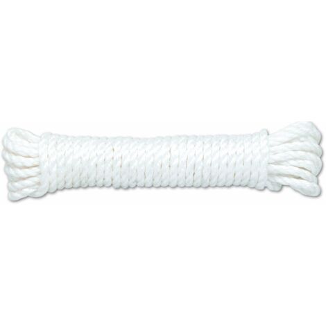 Chapuis PC6 Corda intrecciata in polipropilene - 602 kg - Diametro 6 mm - Lunghezza 15 m - Bianco