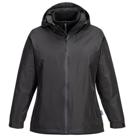 Chaqueta 3 en 1 en para mujer impermeable y cortavientos S574 XL Negro