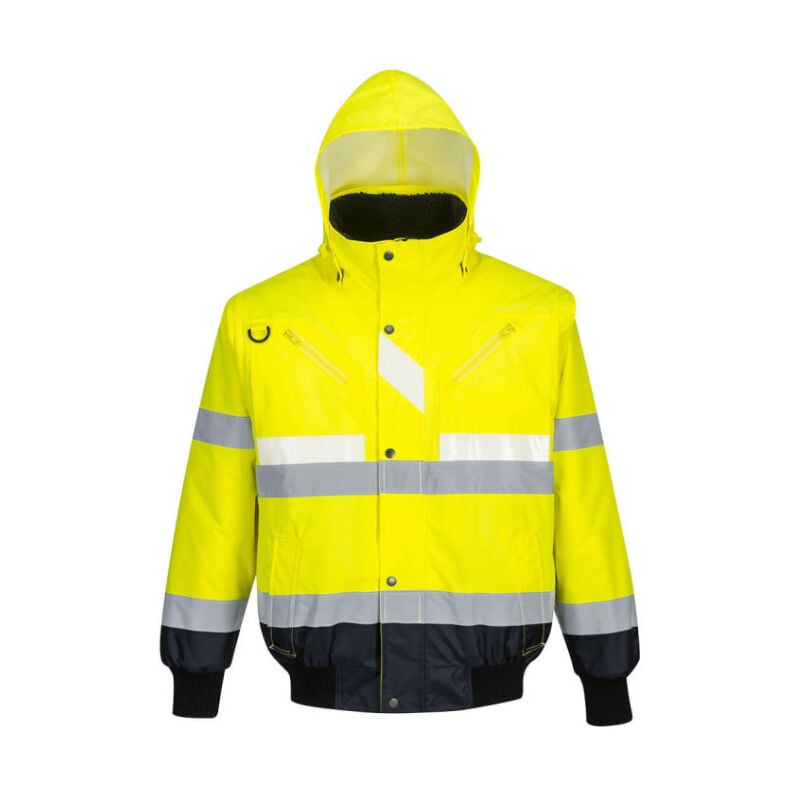 Chaqueta de protección 3 en 1 Glowtex amarillo flúor con cintas reflectantes PORTWEST G465