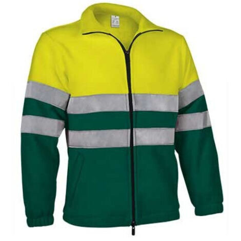 Chaqueta alta visibilidad en tejido polar Airport XXL Amarillo fluor / Verde botella