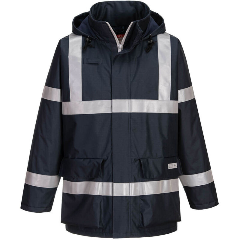 Portwest - Chaqueta antiestática e ignífuga Bizflame Rain - S785 s Azul marino