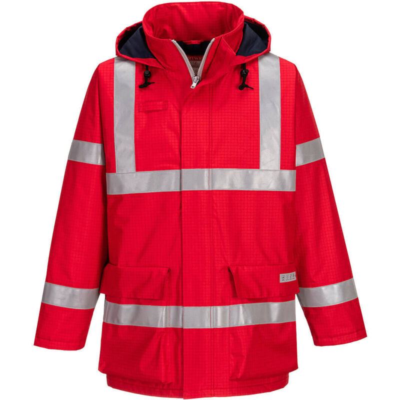 Portwest - Chaqueta antiestática e ignífuga Bizflame Rain - S785 m Rojo