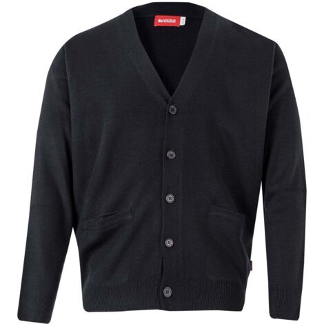 Chaqueta azul marino punto fino con cuello de pico VELILLA Serie 103C
