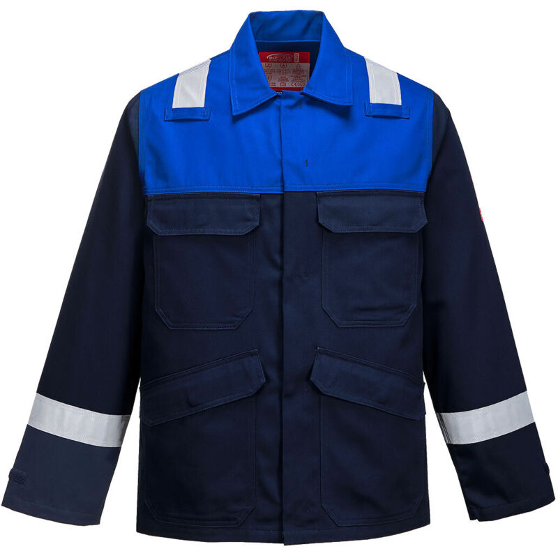 Portwest - Chaqueta Bizflame Plus antiestática para empresas offshore FR55 m Azul marino / Azulina