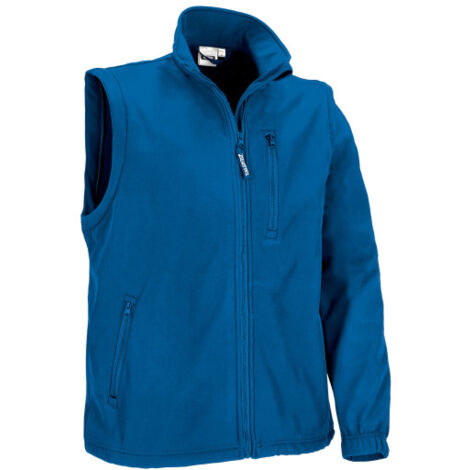 Chaqueta casual de mangas desmontables a chaleco con cuello alto, softshell elástico VALENTO HALIFAX XXL Azul Royal