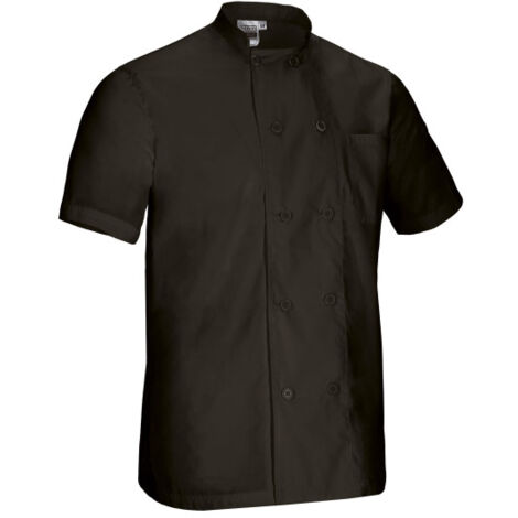 Chaqueta chef de manga corta y cuello mao VALENTO CAYENNE XXL Negro