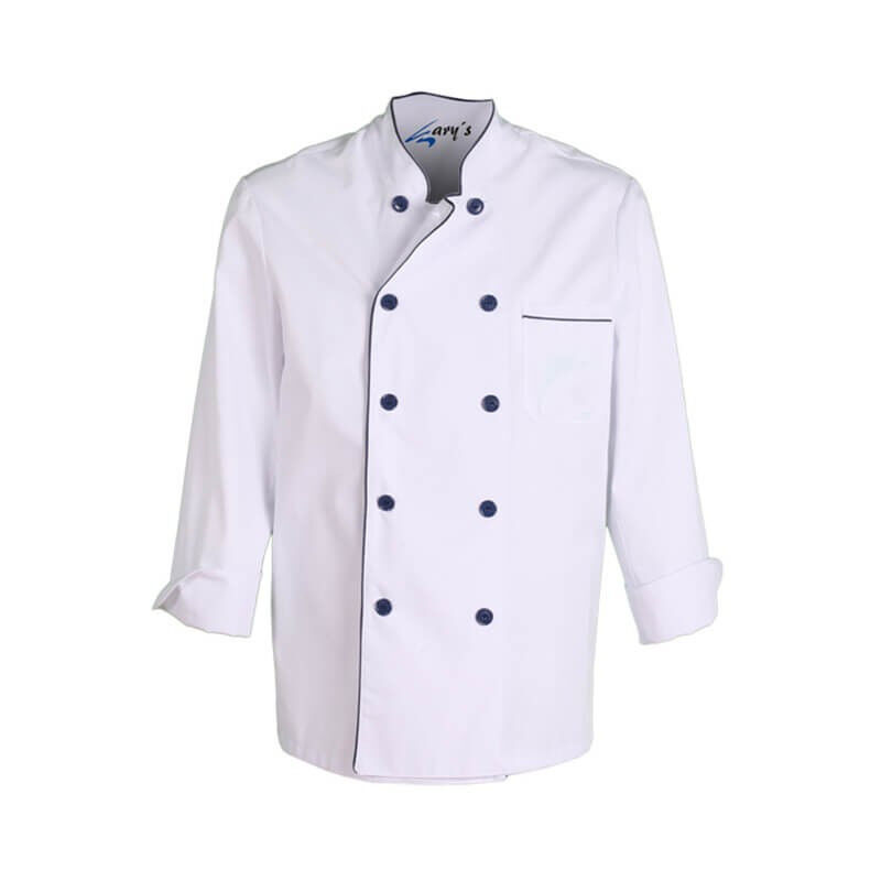

Gary ´ S - Chaqueta de cocina unisex en manga larga con botones de pastilla vistos GARY'S | S - Marino