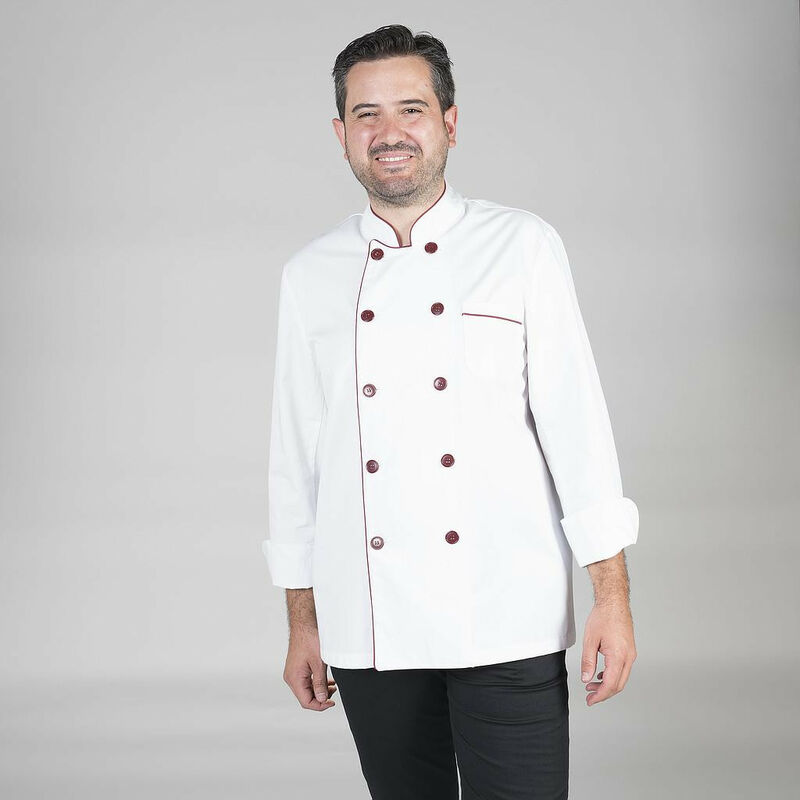 

Gary ´ S - Chaqueta de cocina unisex en manga larga con botones de pastilla vistos GARY'S | Burdeos - 2YL