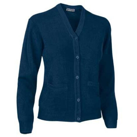 Chaqueta con botones de patrón femenino Cardigan S Azul Marino