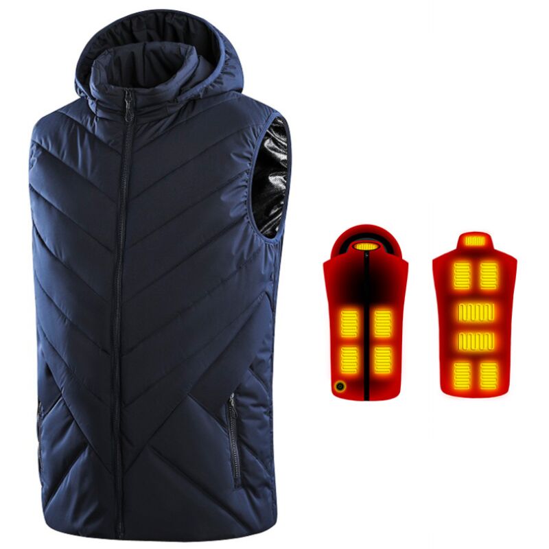 Chaqueta con calefacción para hombres y mujeres con 4 zonas de calor y 44 configuraciones de calor Chaqueta con calefacción eléctrica con cargador