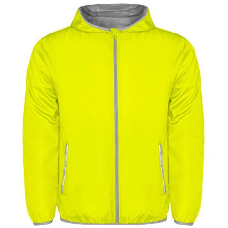 Chaqueta cortavientos impermeable con capucha forrada ANGELO ROLY 8 Amarillo fluor